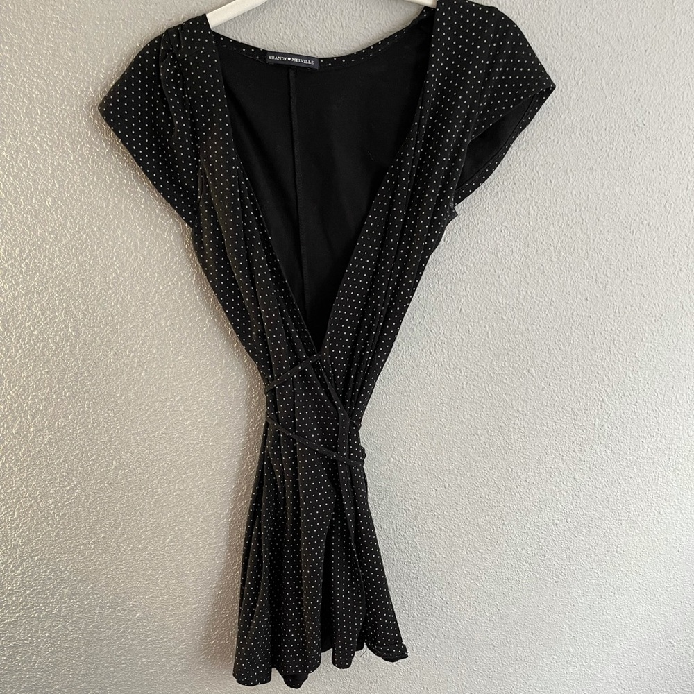 Brandy Melville polka dot black dress